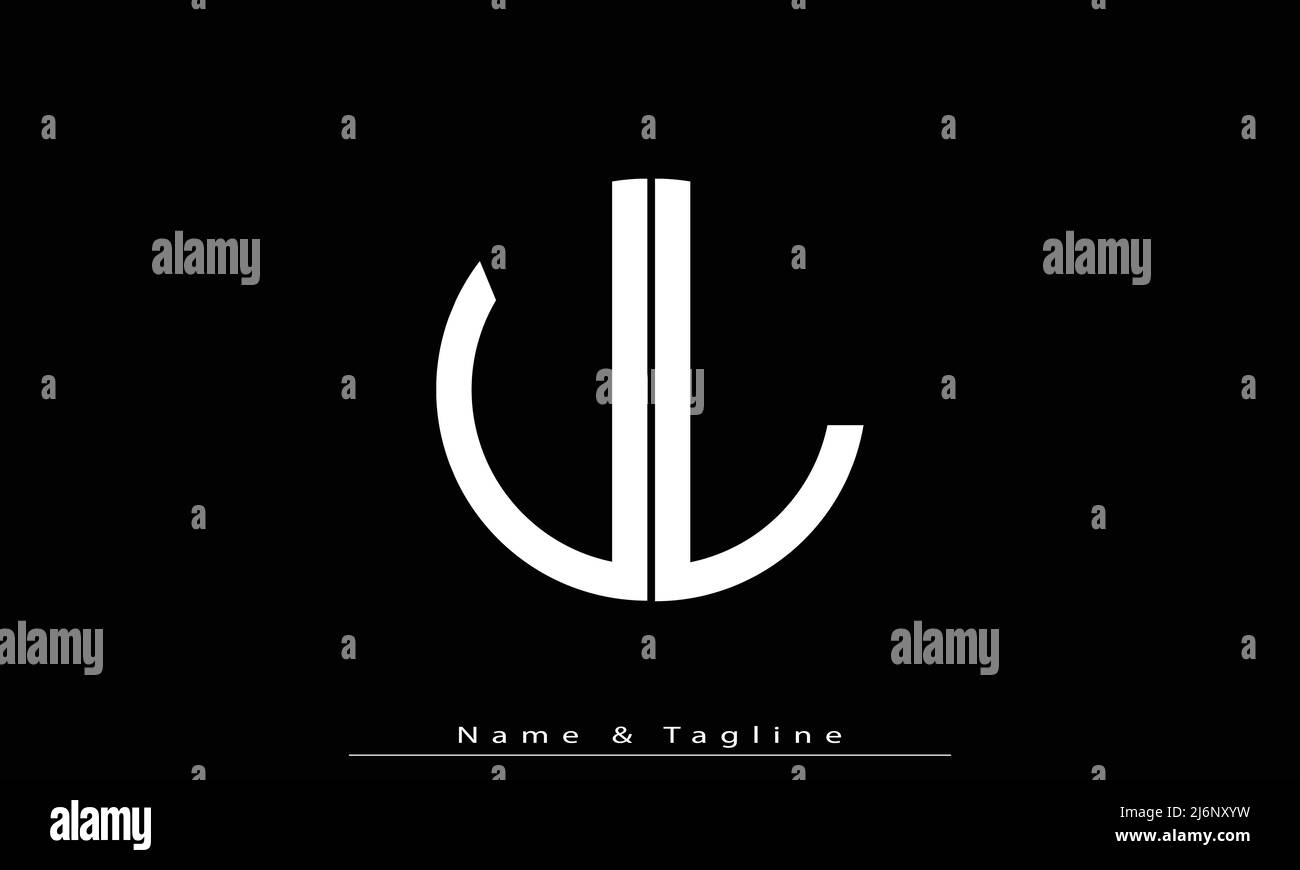 Lettere alfabetiche iniziali logo monogramma UL , LU Illustrazione Vettoriale