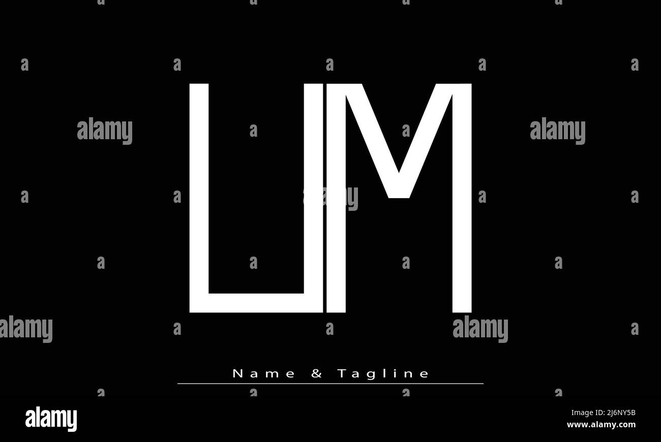 Lettere alfabetiche iniziali logo monogramma UM , MU Illustrazione Vettoriale