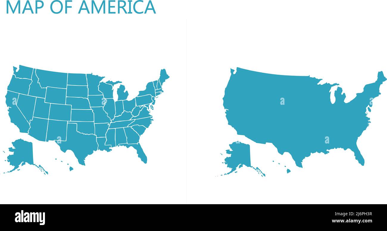 mappa dell'america divisa in stati Illustrazione Vettoriale