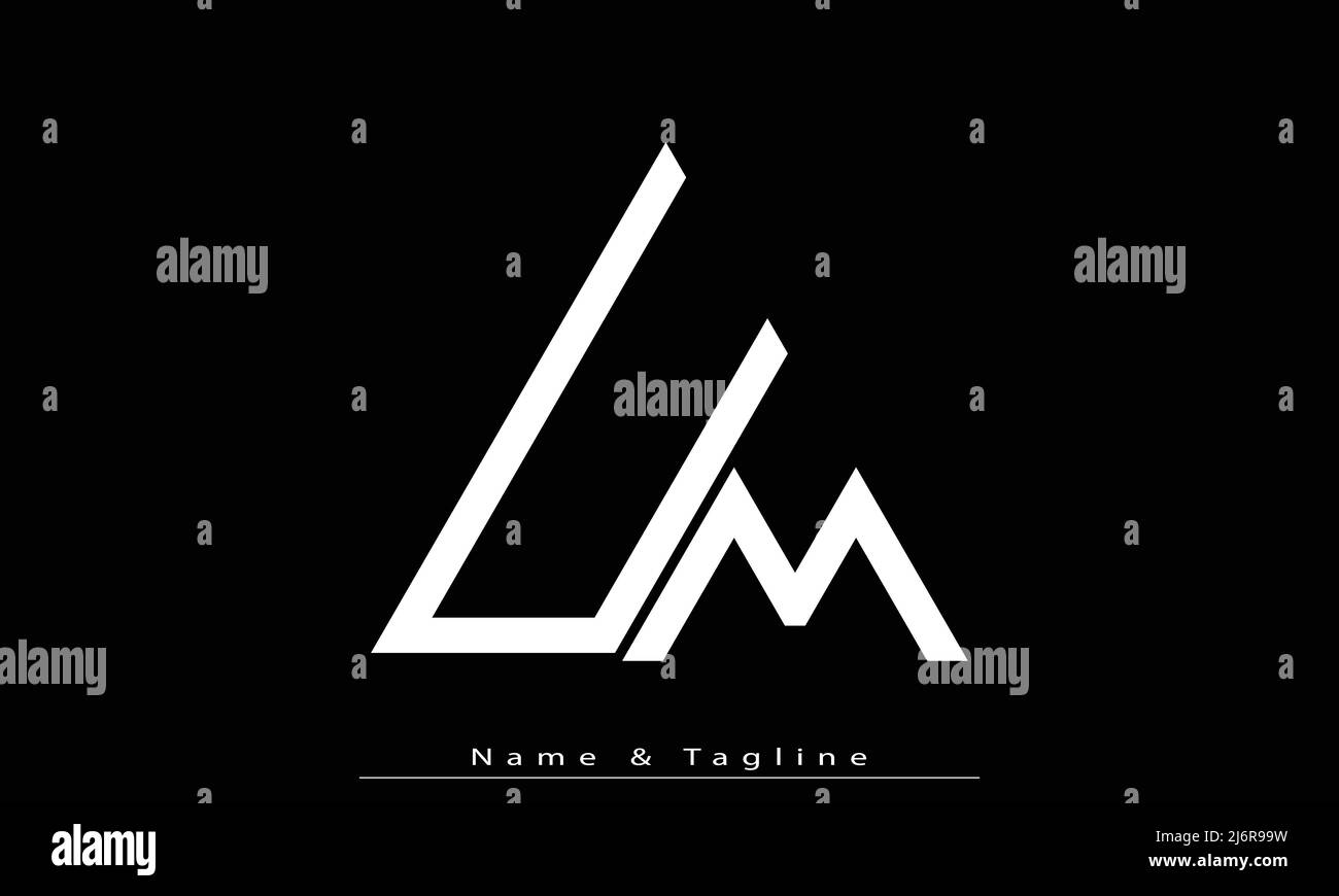 Lettere alfabetiche iniziali logo monogramma UM , MU Illustrazione Vettoriale