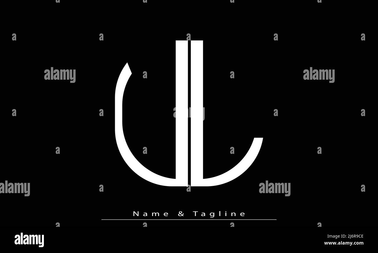 Lettere alfabetiche iniziali logo monogramma UL , LU Illustrazione Vettoriale