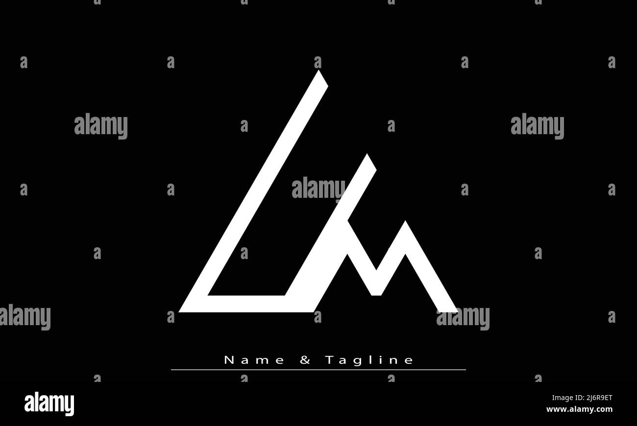 Lettere alfabetiche iniziali logo monogramma UM , MU Illustrazione Vettoriale