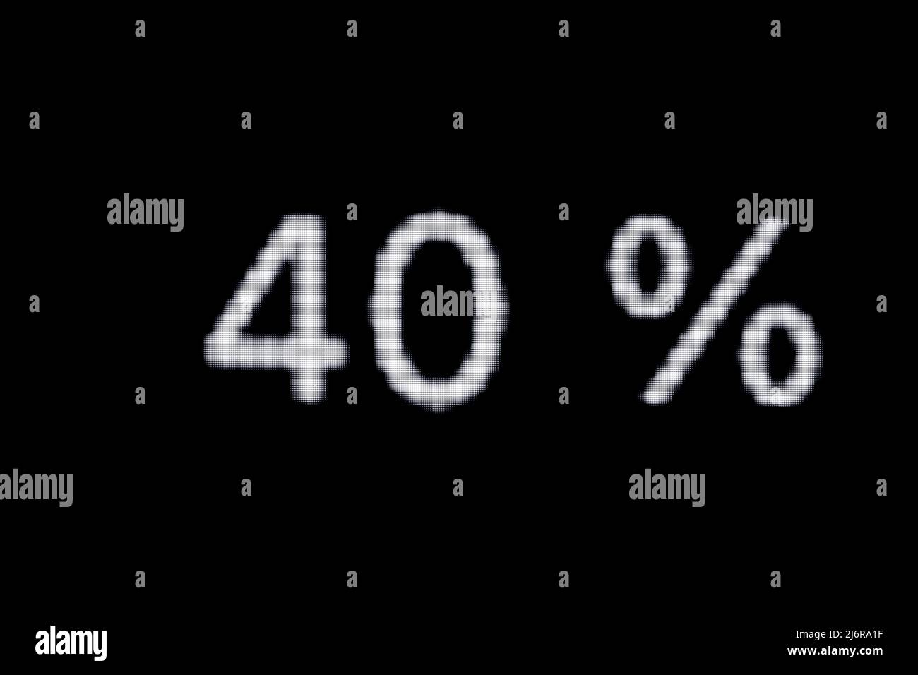 Numero di pixel bianchi: 40 - 40% su sfondo nero Foto Stock