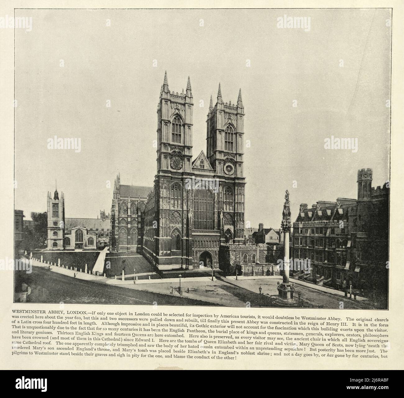 Antica fotografia di Westminster Abbey, Londra del 19th secolo Foto Stock