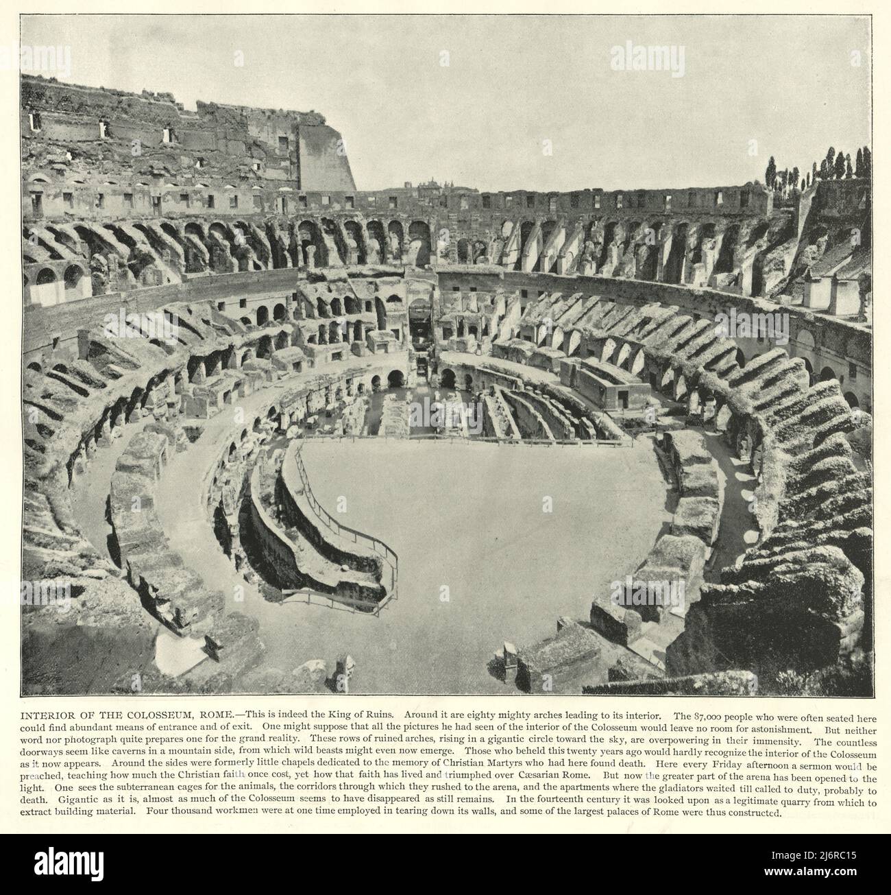 Foto Antquie dell'interno del Colosseo, Roma. Italia, 19th secolo Foto Stock