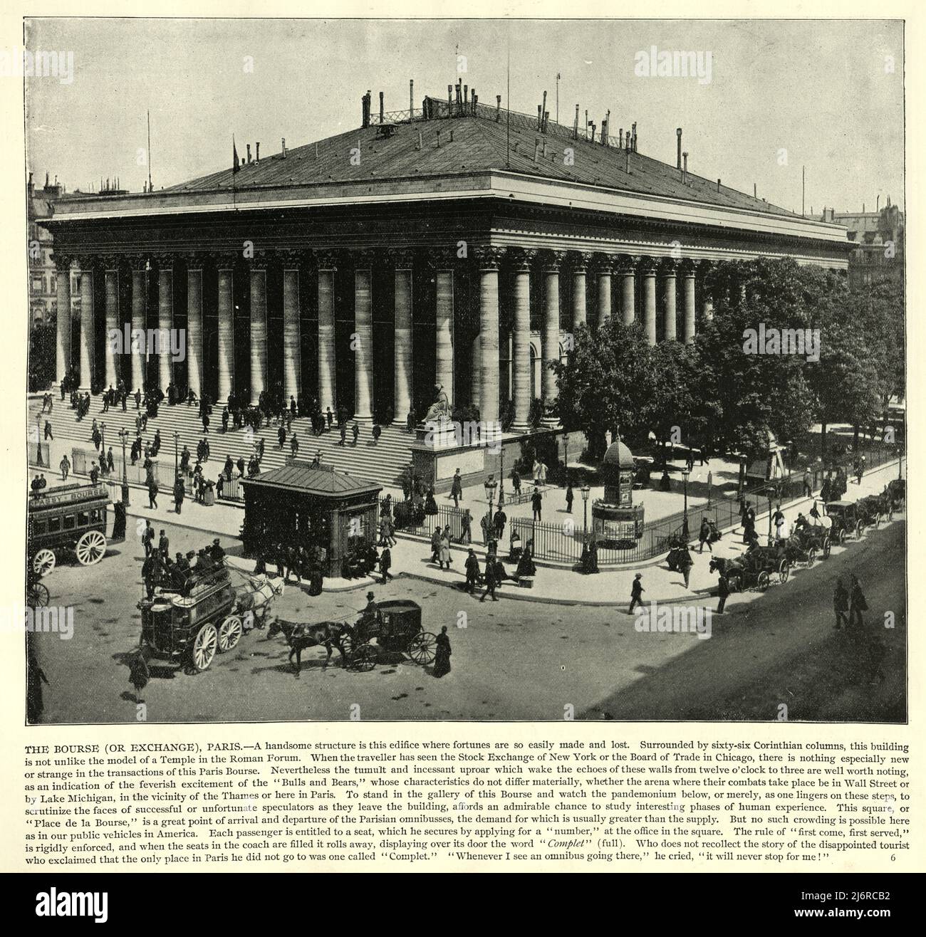 Fotografia d'epoca di Parigi Bourse, Exchange, Parigi, Francia 19th secolo Foto Stock