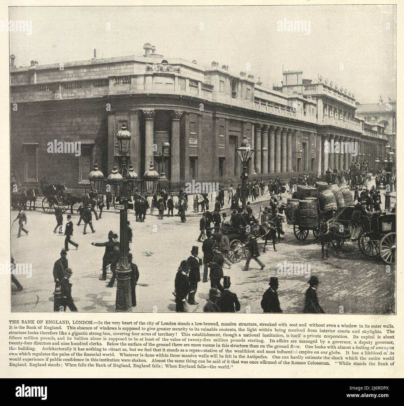 Foto d'epoca di Bank of England, Londra, Victorian 19th secolo Foto Stock