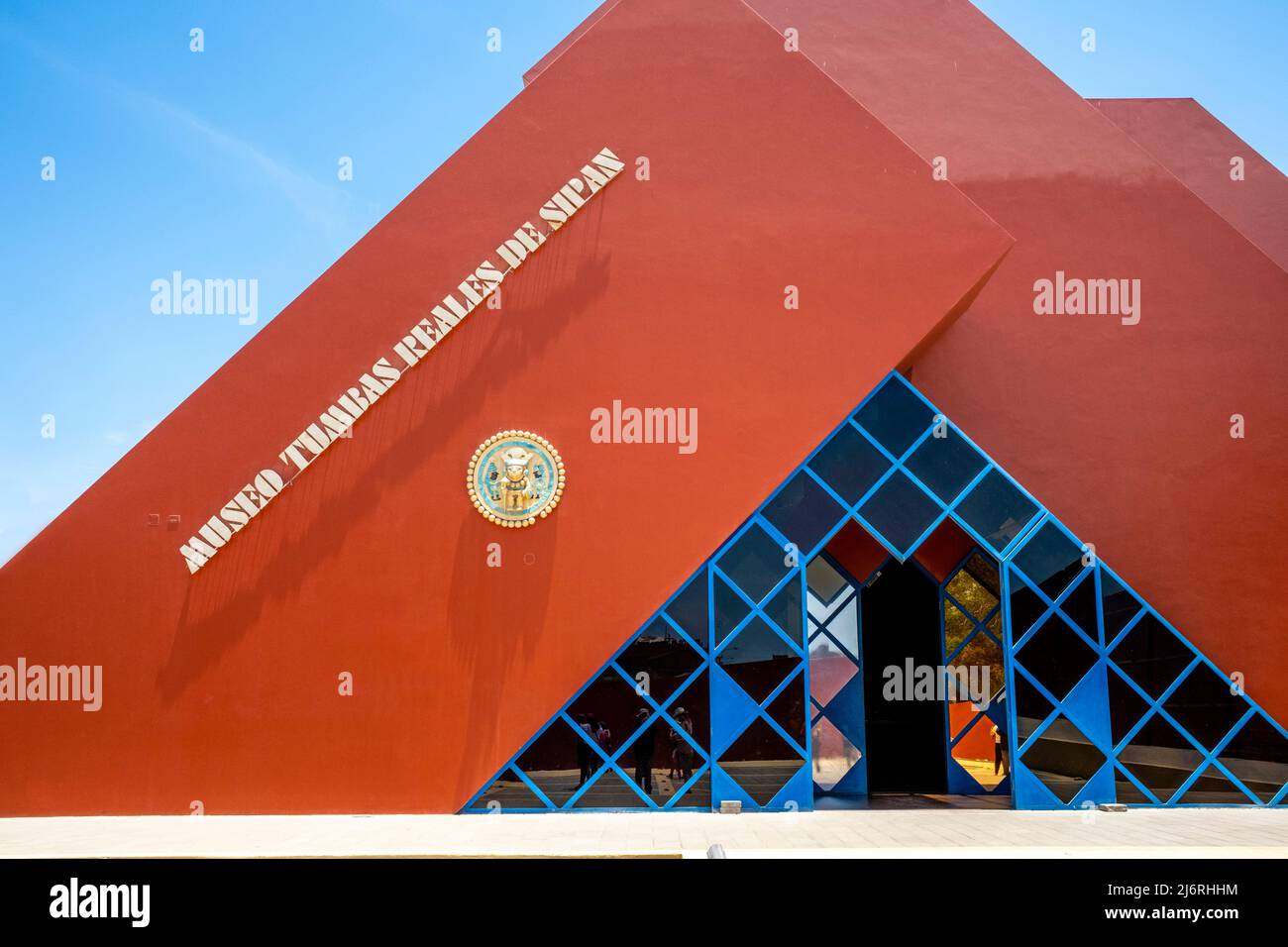 L'esterno del Museo Tumbas Reales De Sipan, Lambayeque, vicino Chiclayo, Perù. Foto Stock