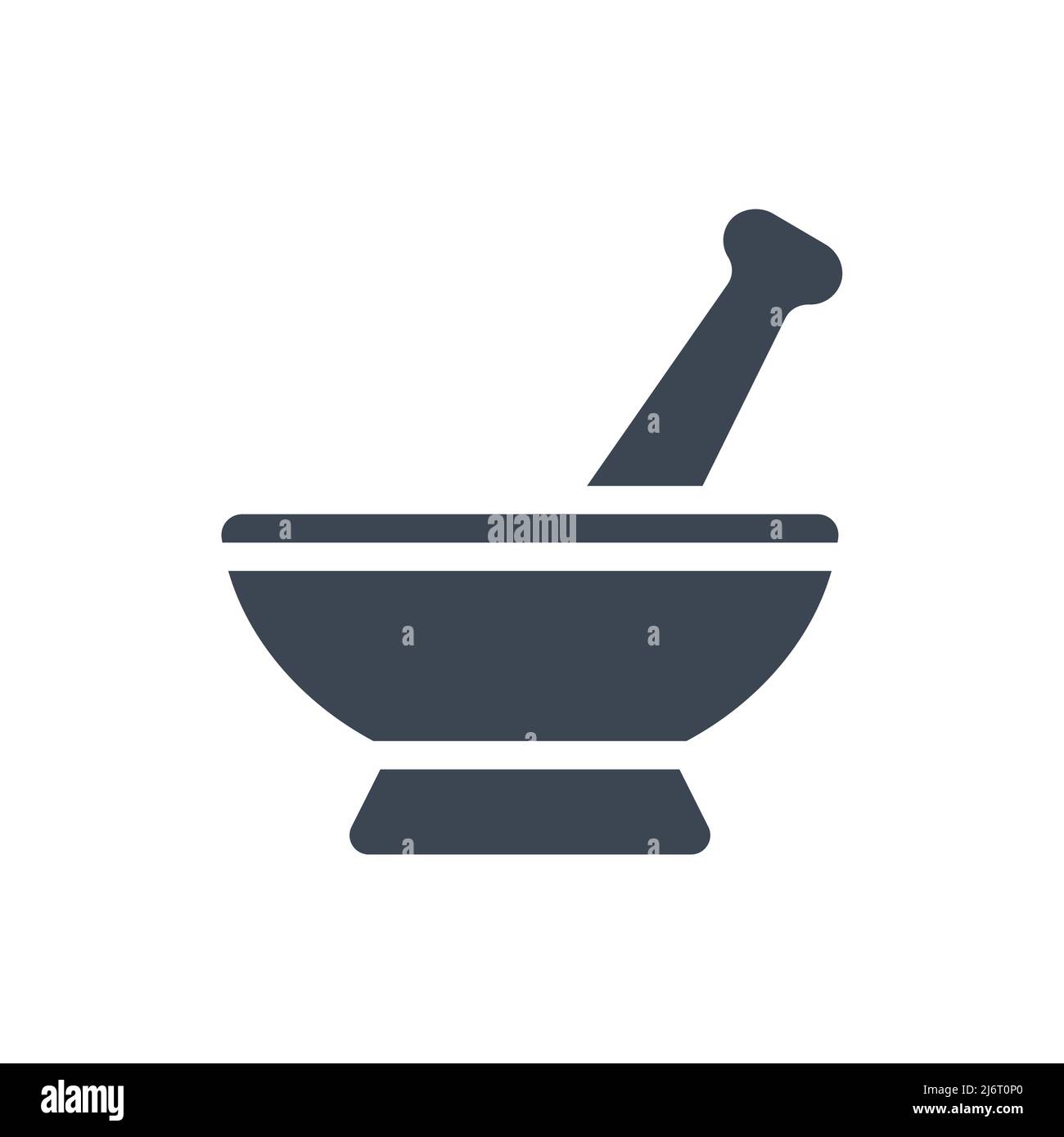 Icona glifo vettoriale correlato a mortaio e pestello. Segno mortaio e pestello. Isolato su sfondo bianco. Illustrazione vettoriale Illustrazione Vettoriale