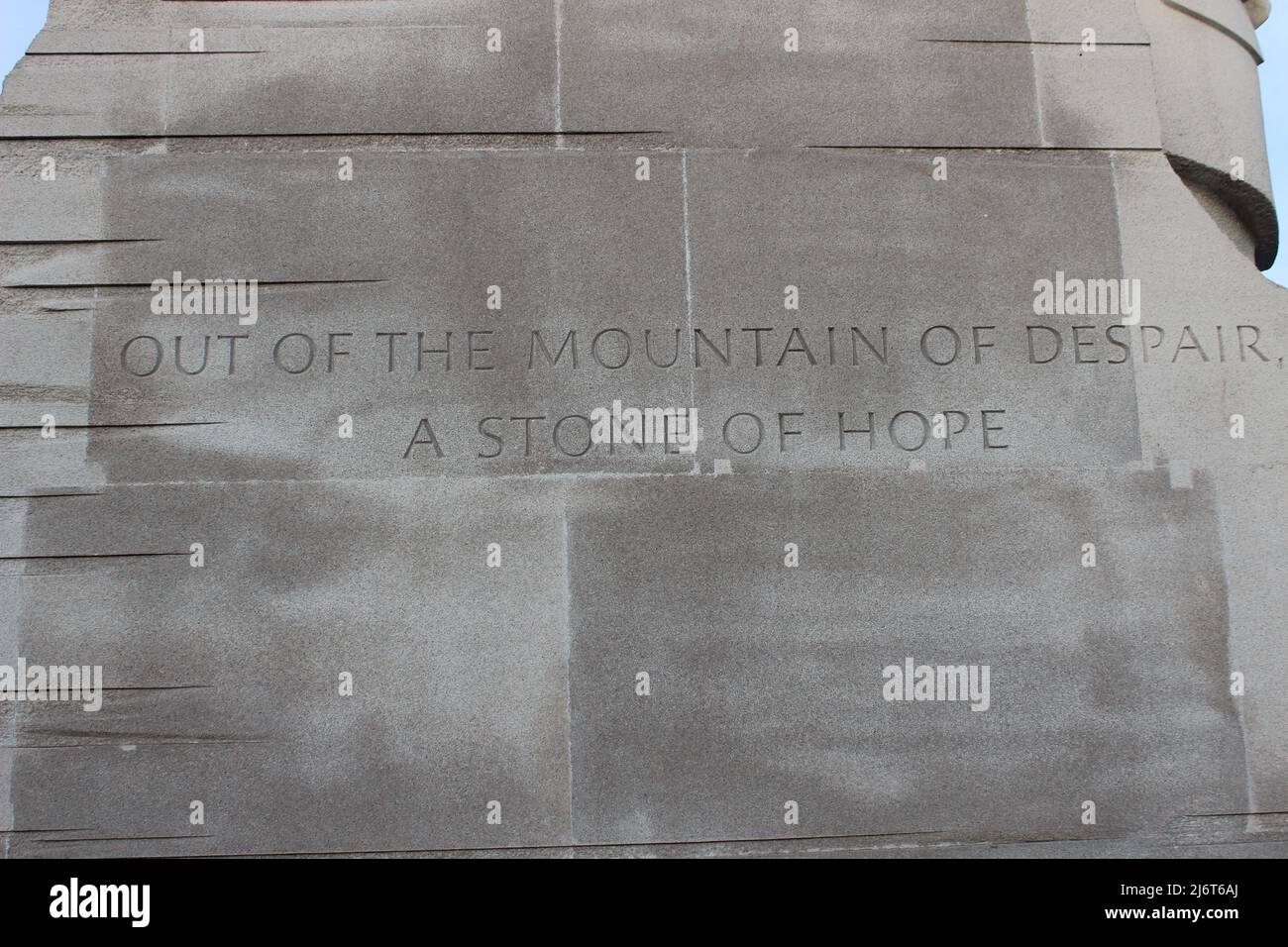 Martin Luther King Jr. Statua Washington DC Citazione Foto Stock