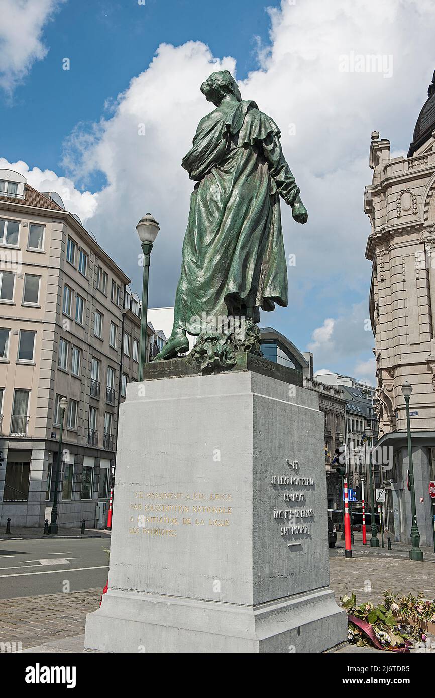 Monumento a Gabrielle Petit, partisan, Bruxelles, Belgio Foto Stock
