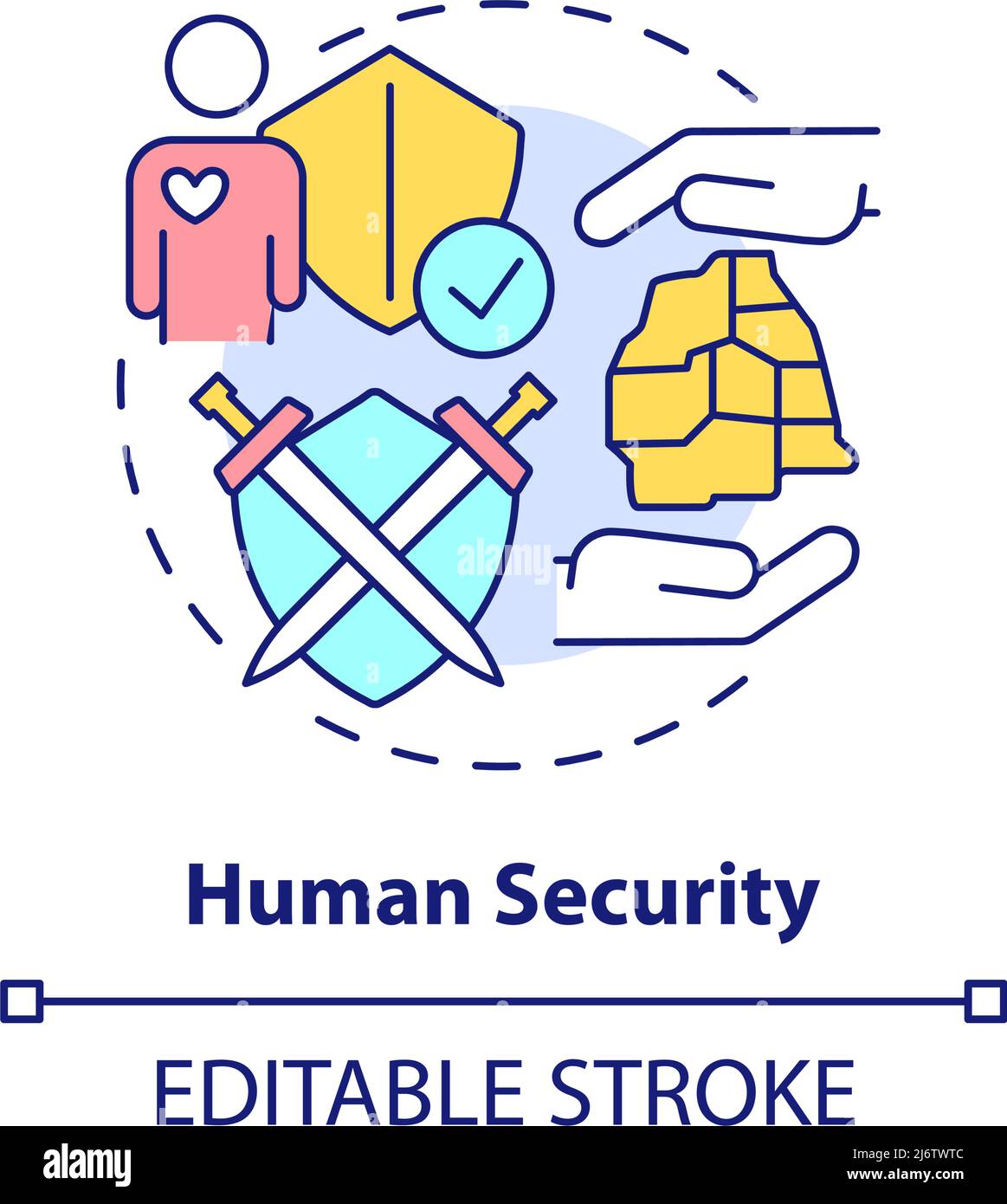 Icona del concetto di sicurezza umana Illustrazione Vettoriale