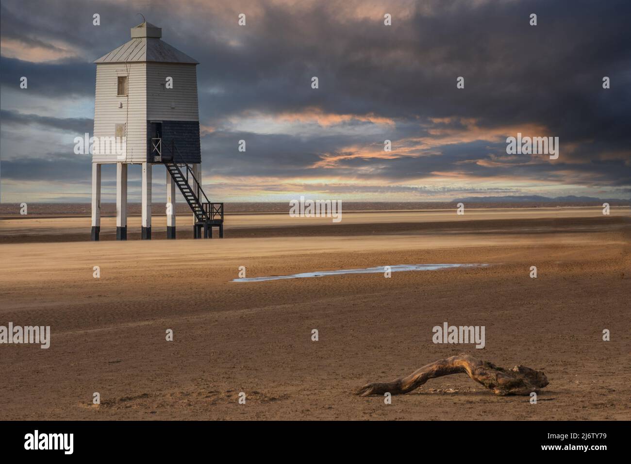 Il faro inferiore a Burnham on Sea nel Somerset Foto Stock