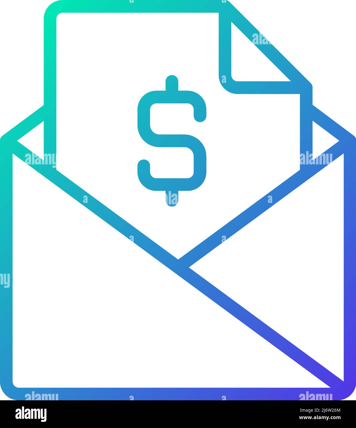 Icona vettore lineare gradiente di invio Illustrazione Vettoriale