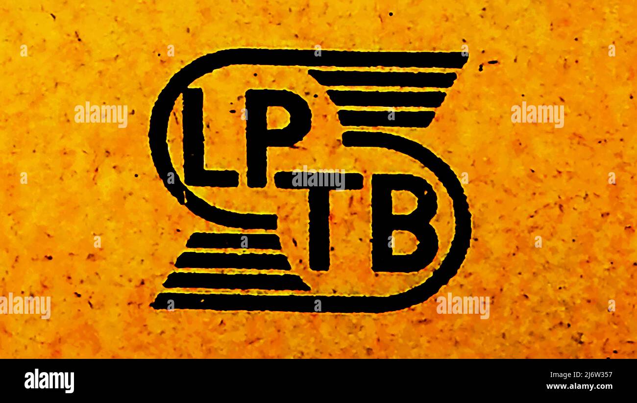 1933 logo London Passenger Transport Board. Formato il 1st 1922 luglio. Dal 1933 al 1948 è stata l'organizzazione responsabile del trasporto pubblico locale di Londra e dei suoi dintorni. Era generalmente noto come London Transport. Foto Stock