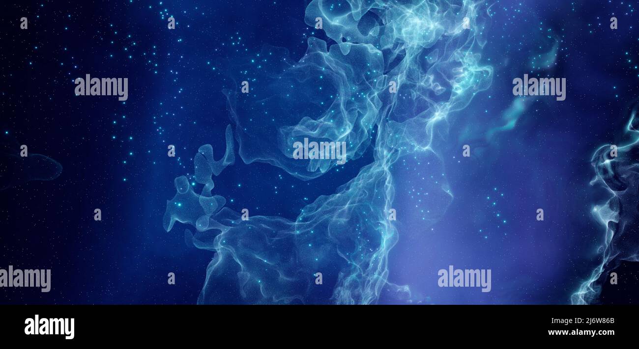 blu energia onde astratto sfondo spazio nebulosa Foto Stock