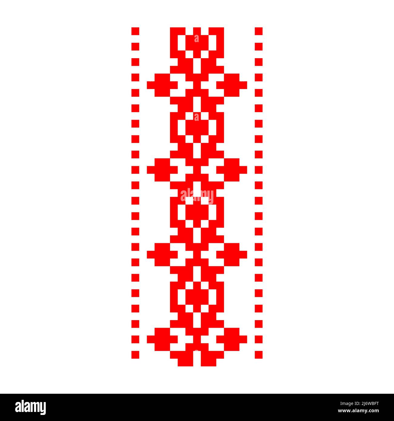 Modello pixelizzato Vyshyvanka tradizionale etnia Ucraina senza giunture modello ornamento slavico Illustrazione Vettoriale