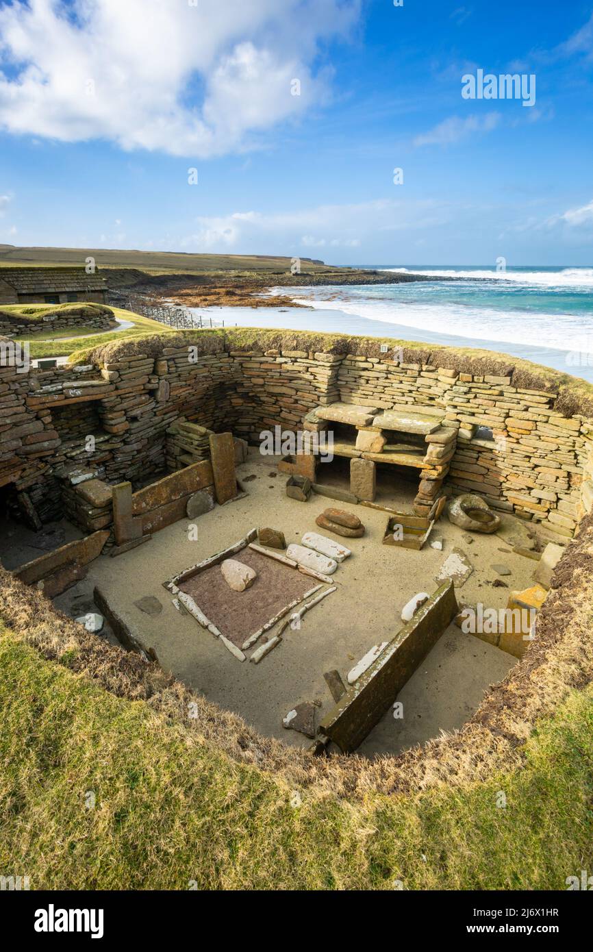 Sito neolitico di Skara Brae, Orkney, UK 2022 Foto Stock