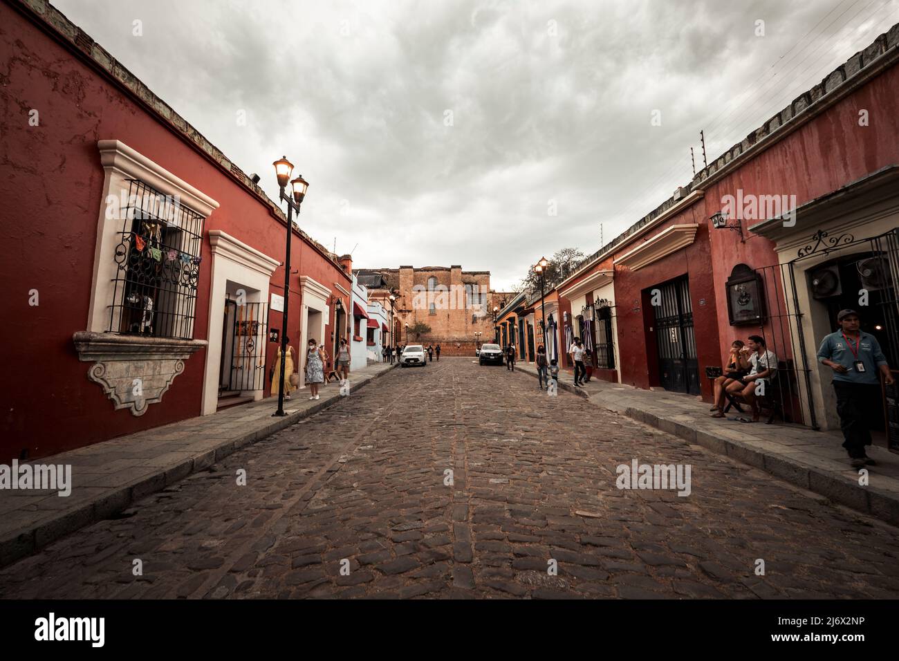 Una vista delle strade del centro di Oaxaca, messico Foto Stock
