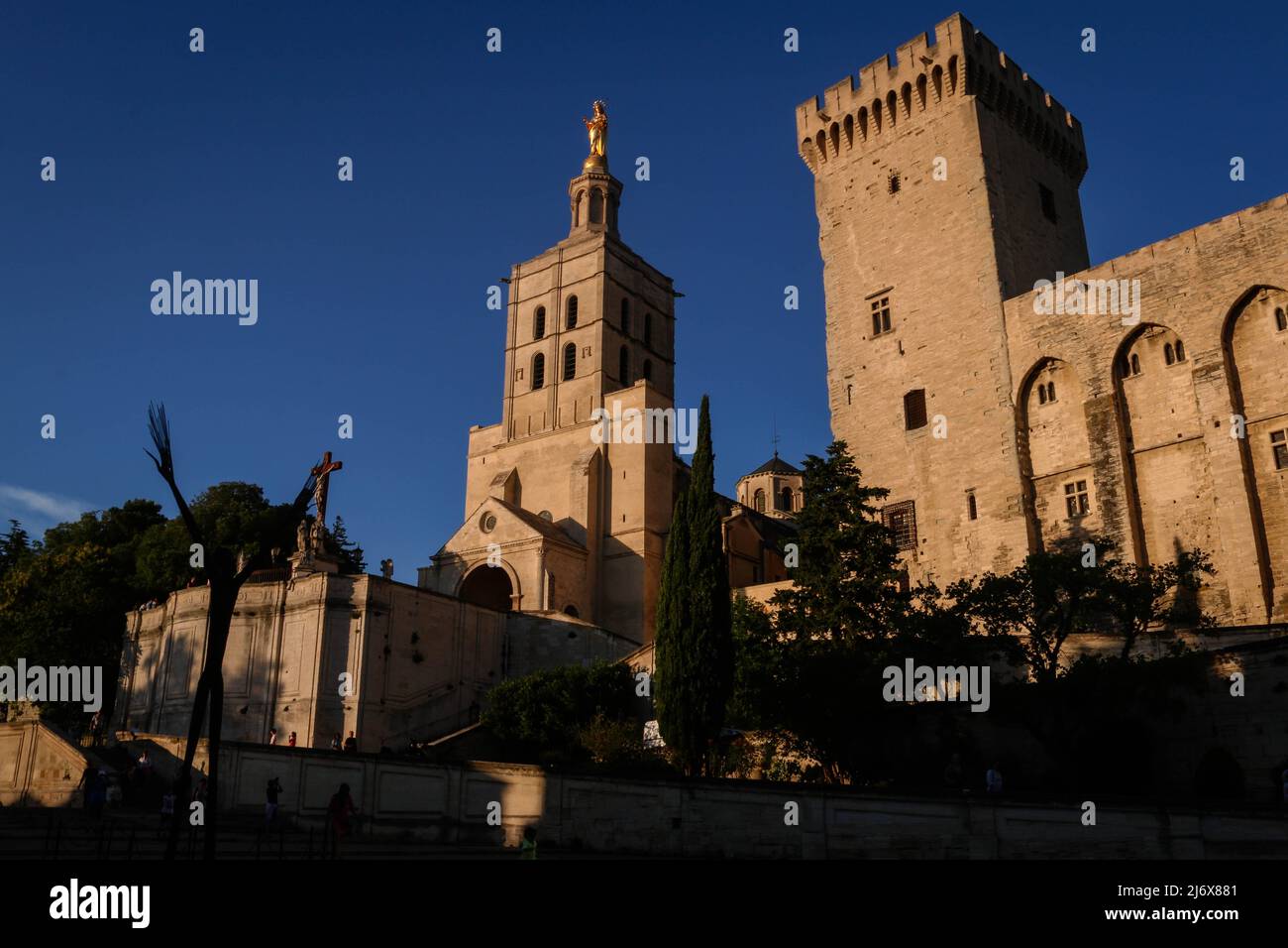 Il Palais des Papes, un palazzo storico nella città di Avignone, Francia Foto Stock