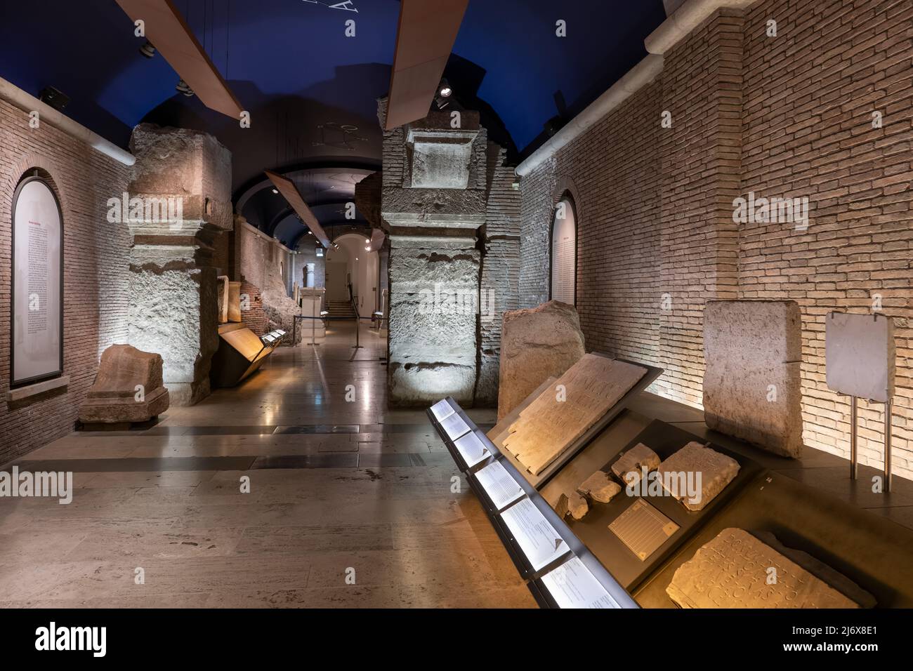 Passaggio sotterraneo tra Palazzo dei Conservatori e Palazzo nuovo, Musei Capitolini, Roma, Italia. Foto Stock