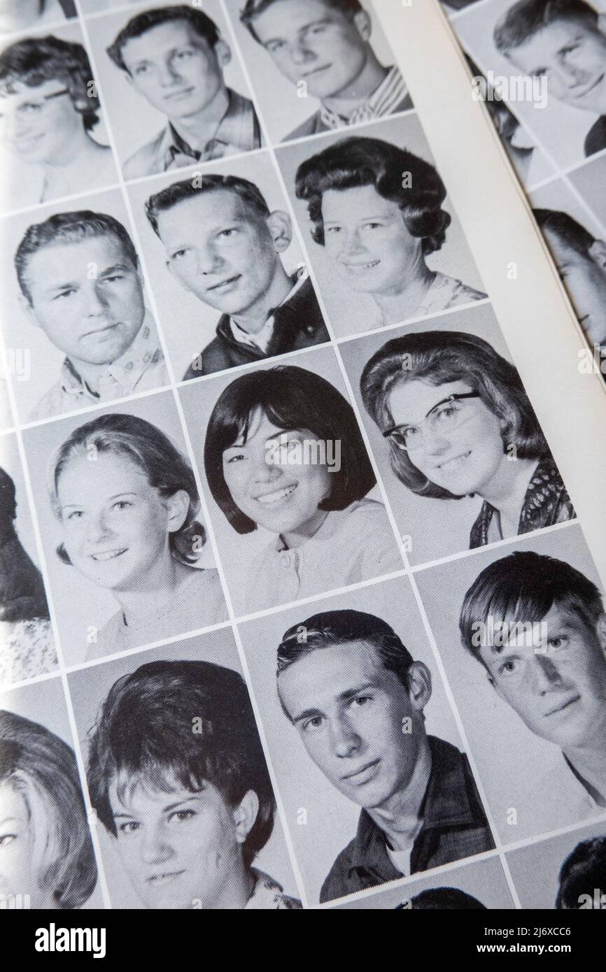 Annuario della scuola superiore Vintage 1960s, USA Foto Stock