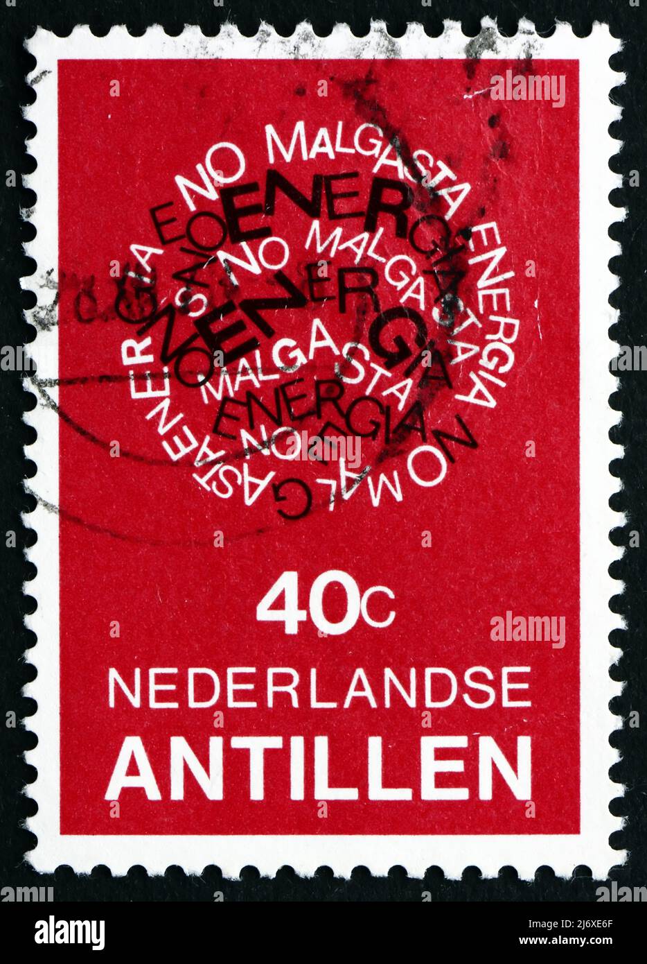 ANTILLE OLANDESI - CIRCA 1978: Un francobollo stampato nelle Antille Olandesi, Curacao mostra Conserve Energy, circa 1978 Foto Stock