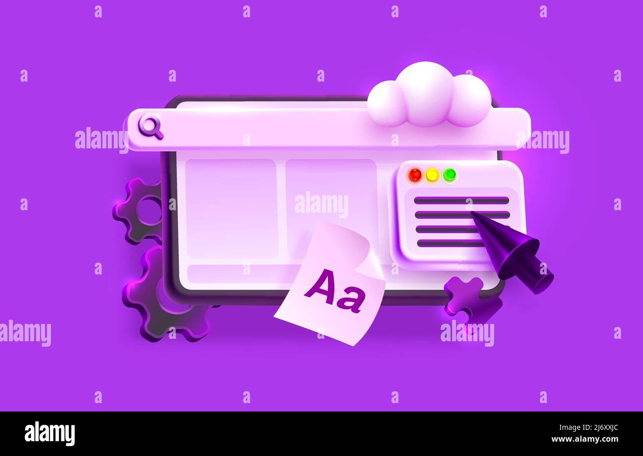 Icone di reti multimediali, gestione online dei documenti, hosting del sito web. Illustrazione vettoriale Illustrazione Vettoriale