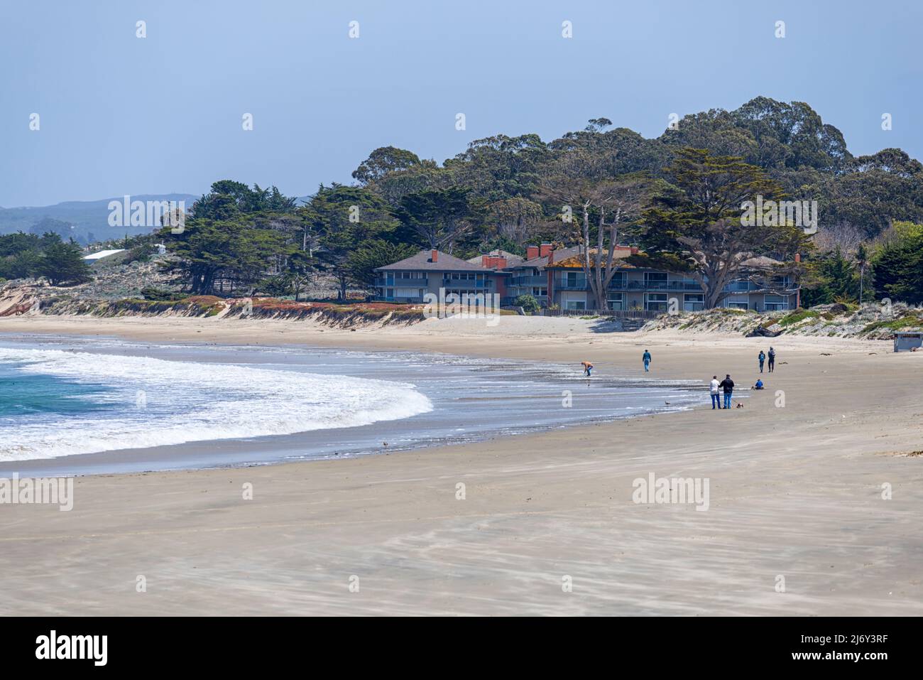 Del Monte Beach nel pomeriggio di aprile. Monterey, California, Stati Uniti. Foto Stock