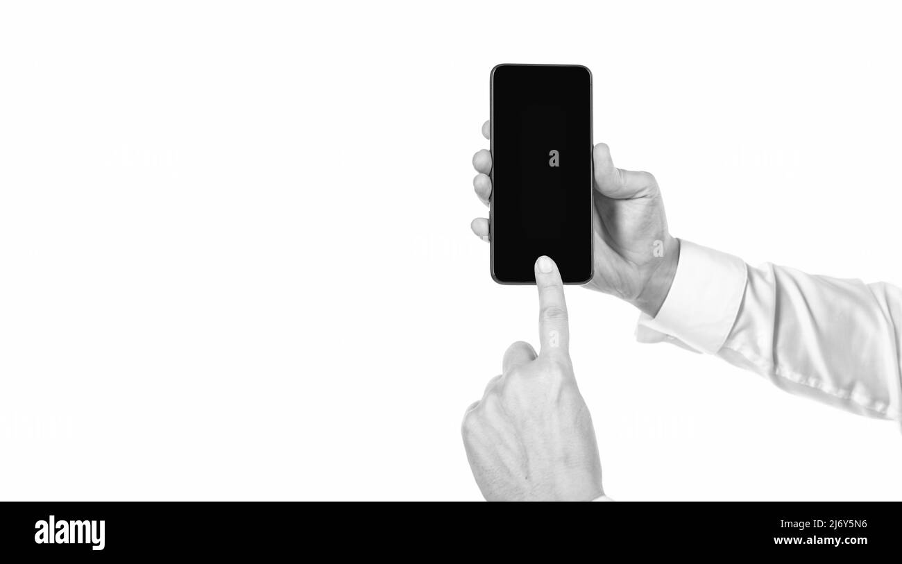 nuova app. proposta di prodotto. presentazione pubblicitaria. spazio di copia. Foto Stock