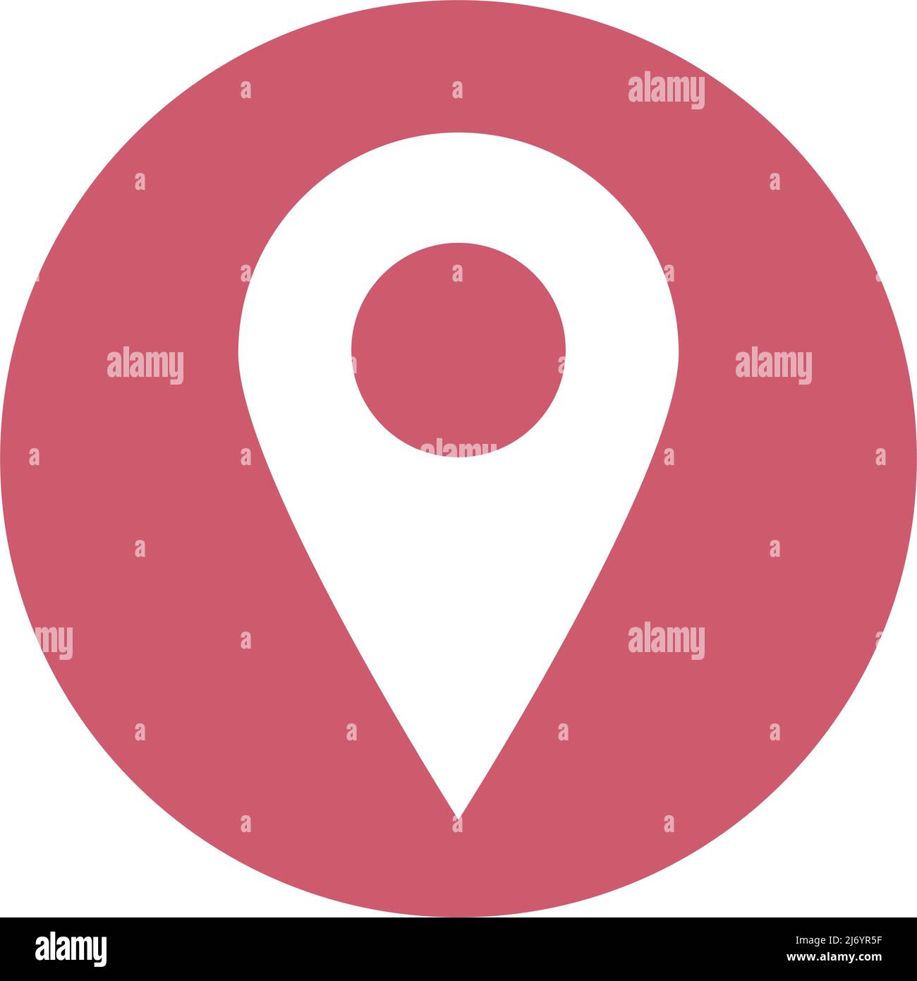 Icona a forma di puntina della mappa rotonda. Informazioni sulla posizione e sulla posizione corrente. Vettore modificabile. Illustrazione Vettoriale