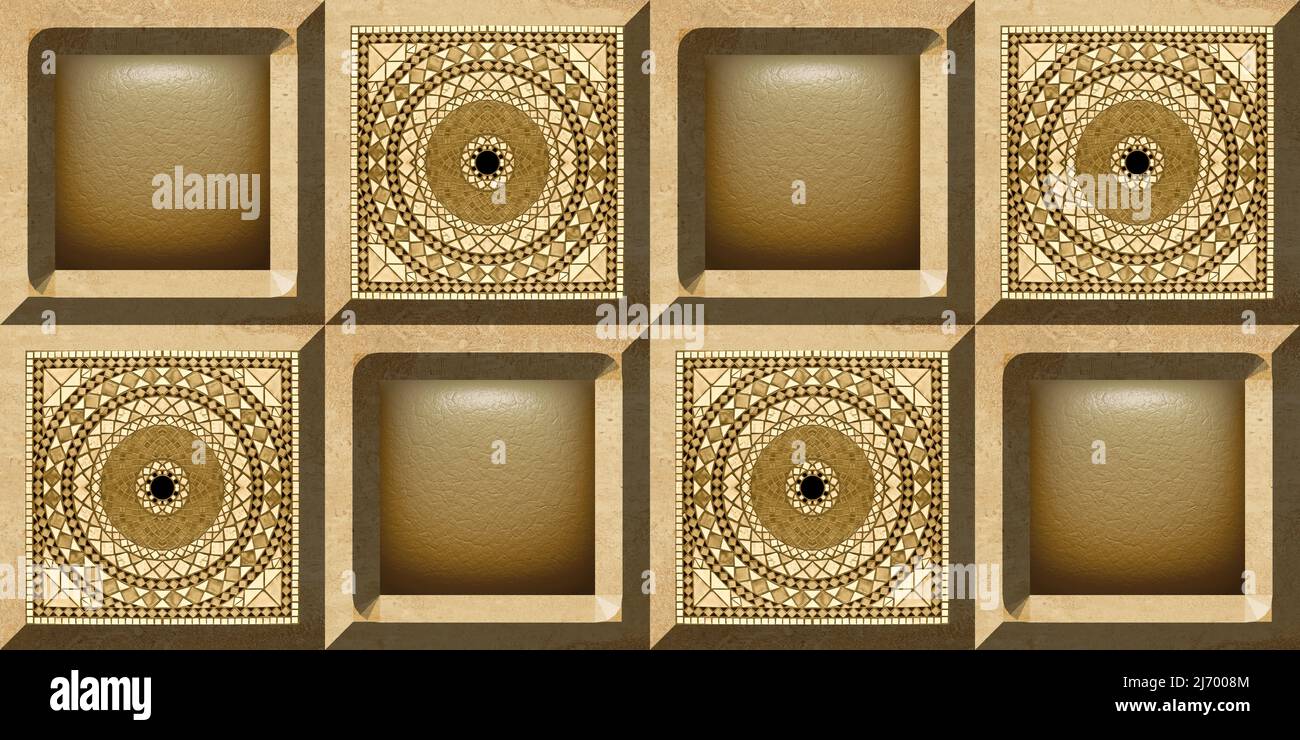 3D Marocchino piastrelle design, Stampa in Ceramic Industries bel set di piastrelle in stile tradizionale nel design di arredamento per la cucina interna piastrelle. Foto Stock