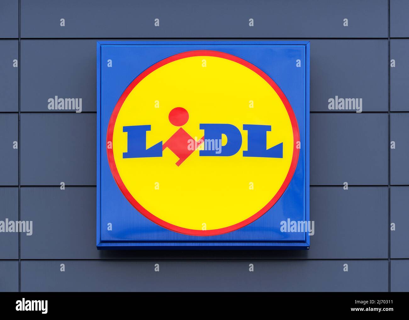 Lidl Sign, Regno Unito Foto Stock
