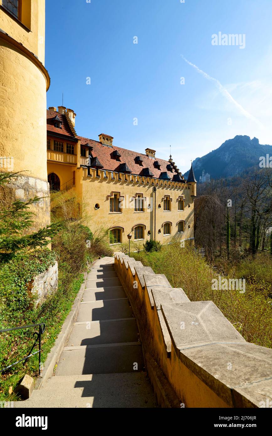 Germania Baviera strada Romantica. Fussen. Hohenschwangau castello Foto Stock