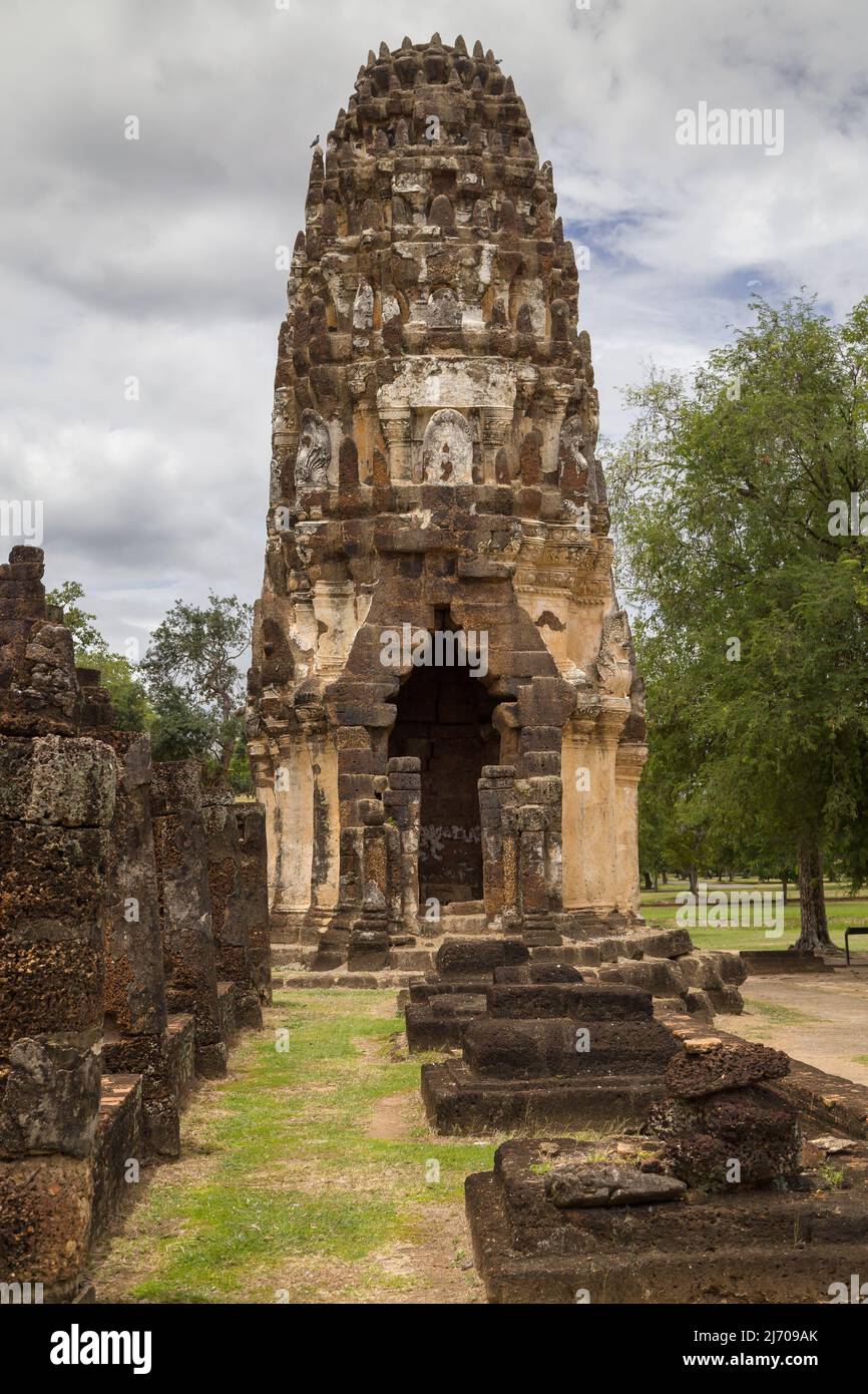 Khmer Prang a Wat Phra Phai Luang, Sukhothai, Tailandia. Foto Stock