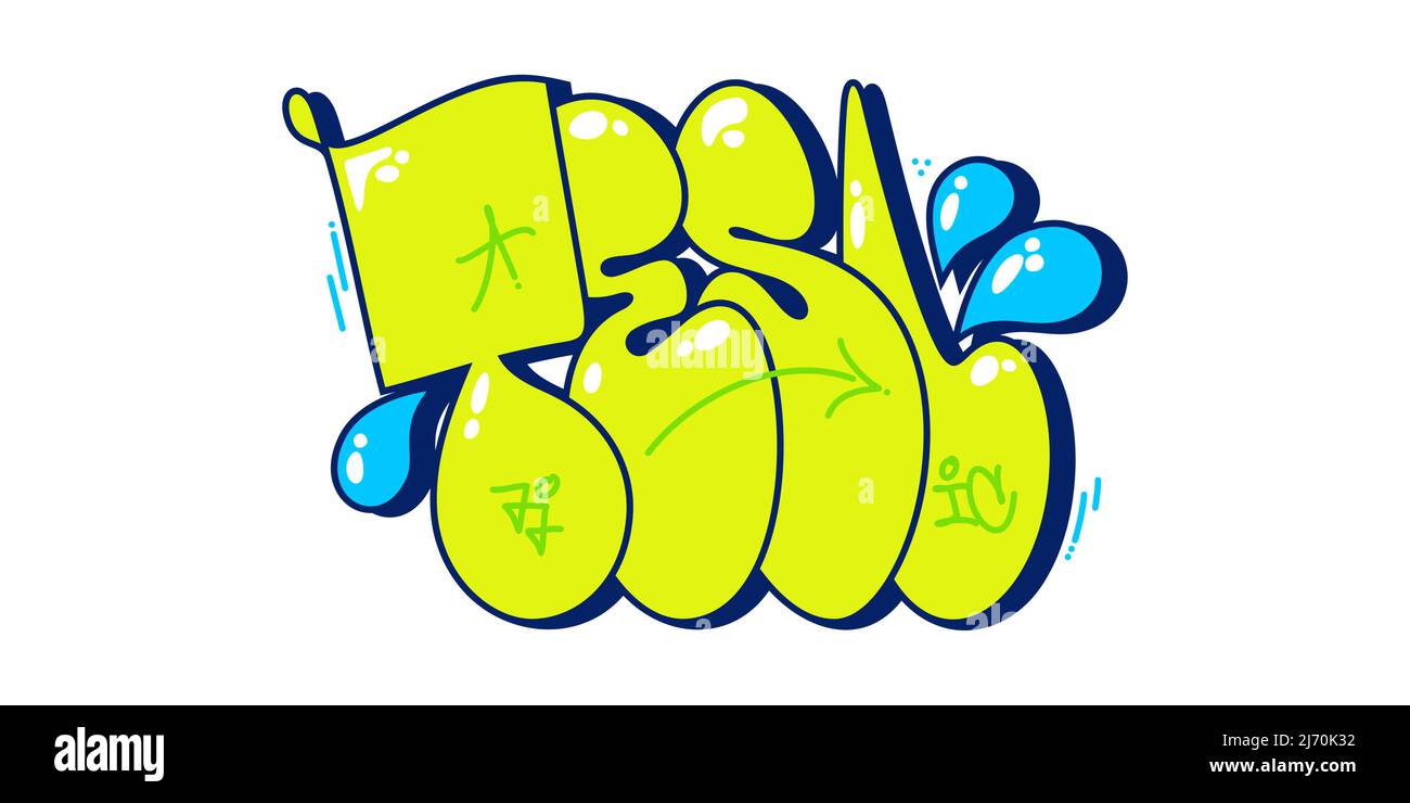 Astratto stile Graffiti Street Art Word TESL Lettering Vector Illustration Template Illustrazione Vettoriale