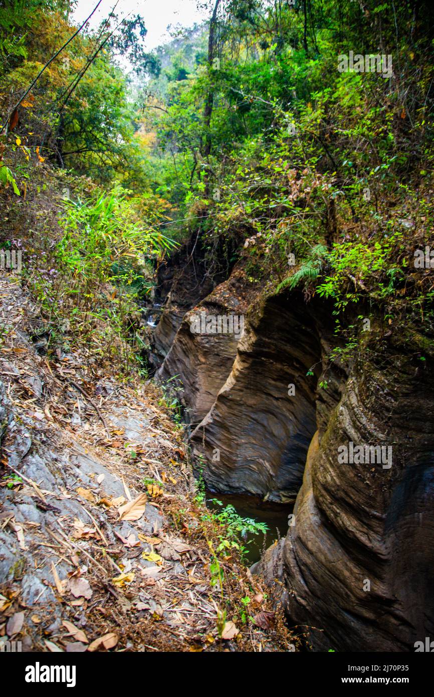 Canyon e gola di Wang Sila Laeng nella provincia di Nan, Thailandia Foto Stock