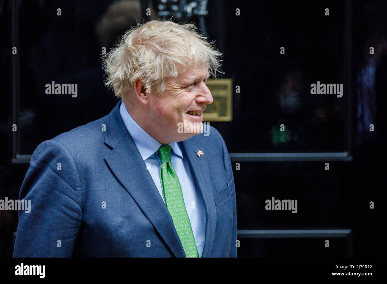 Londra, Regno Unito. 5th maggio 2022, Downing Street, Londra, UK.British prime Minister, Boris Johnson, Accoglie con favore il primo ministro giapponese, Fumio Kishida, a Downing Street, Londra, Regno Unito. Il primo Ministro e il suo omologo giapponese dovrebbero approfondire il rapporto del Regno Unito con il nostro partner asiatico più vicino per la sicurezza, e accelerare rapidamente la collaborazione in difesa, commercio ed energia verde. Amanda Rose/Alamy Live News Foto Stock