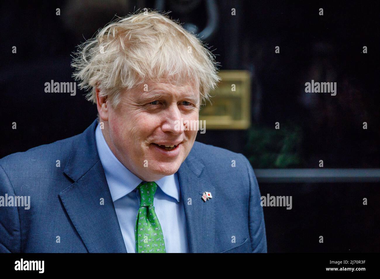 Londra, Regno Unito. 5th maggio 2022, Downing Street, Londra, UK.British prime Minister, Boris Johnson, Accoglie con favore il primo ministro giapponese, Fumio Kishida, a Downing Street, Londra, Regno Unito. Il primo Ministro e il suo omologo giapponese dovrebbero approfondire il rapporto del Regno Unito con il nostro partner asiatico più vicino per la sicurezza, e accelerare rapidamente la collaborazione in difesa, commercio ed energia verde. Amanda Rose/Alamy Live News Foto Stock