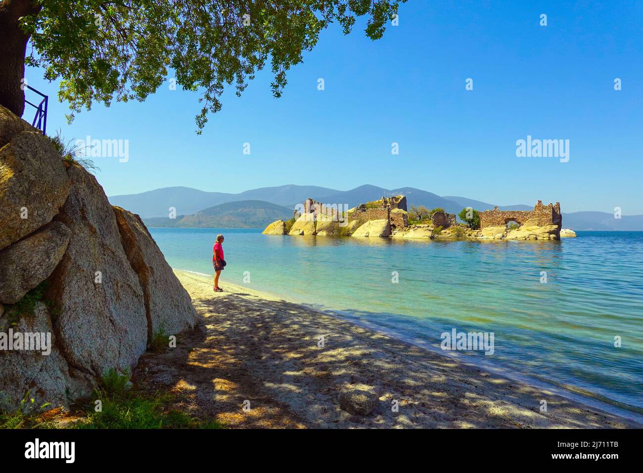 BAFA Golu, Lago Golu, e l'antica città di Heraklia, Mugla, Turchia Foto Stock