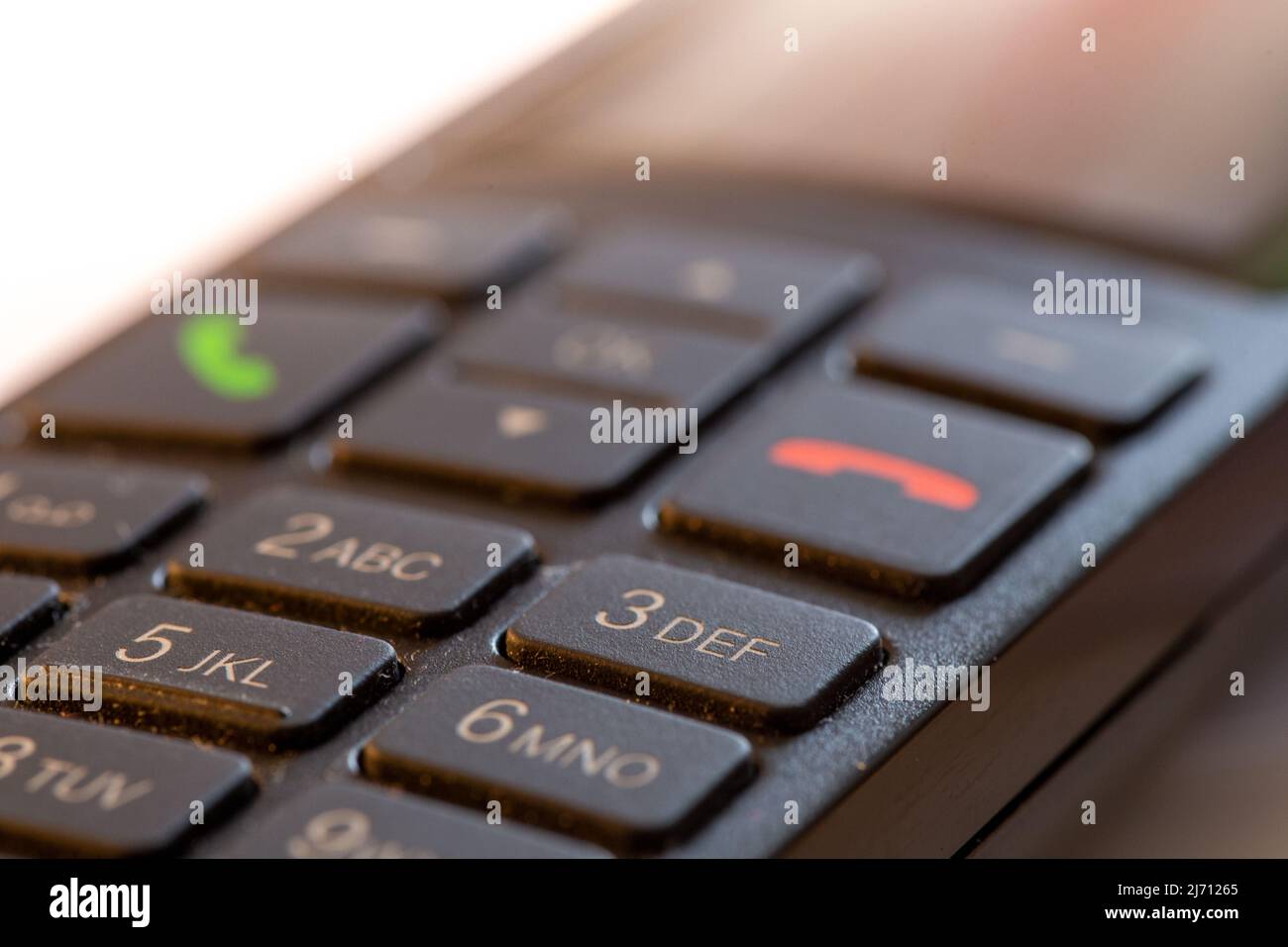 Primo piano di un telefono (fisso) Foto Stock