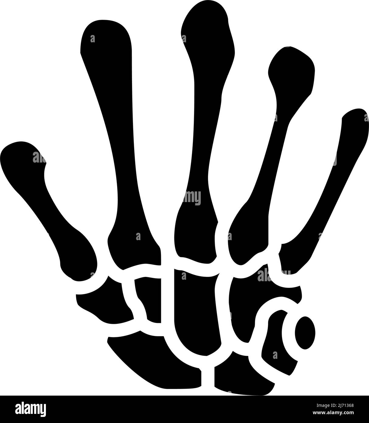 illustrazione del vettore dell'icona glifo osseo del polso Illustrazione Vettoriale