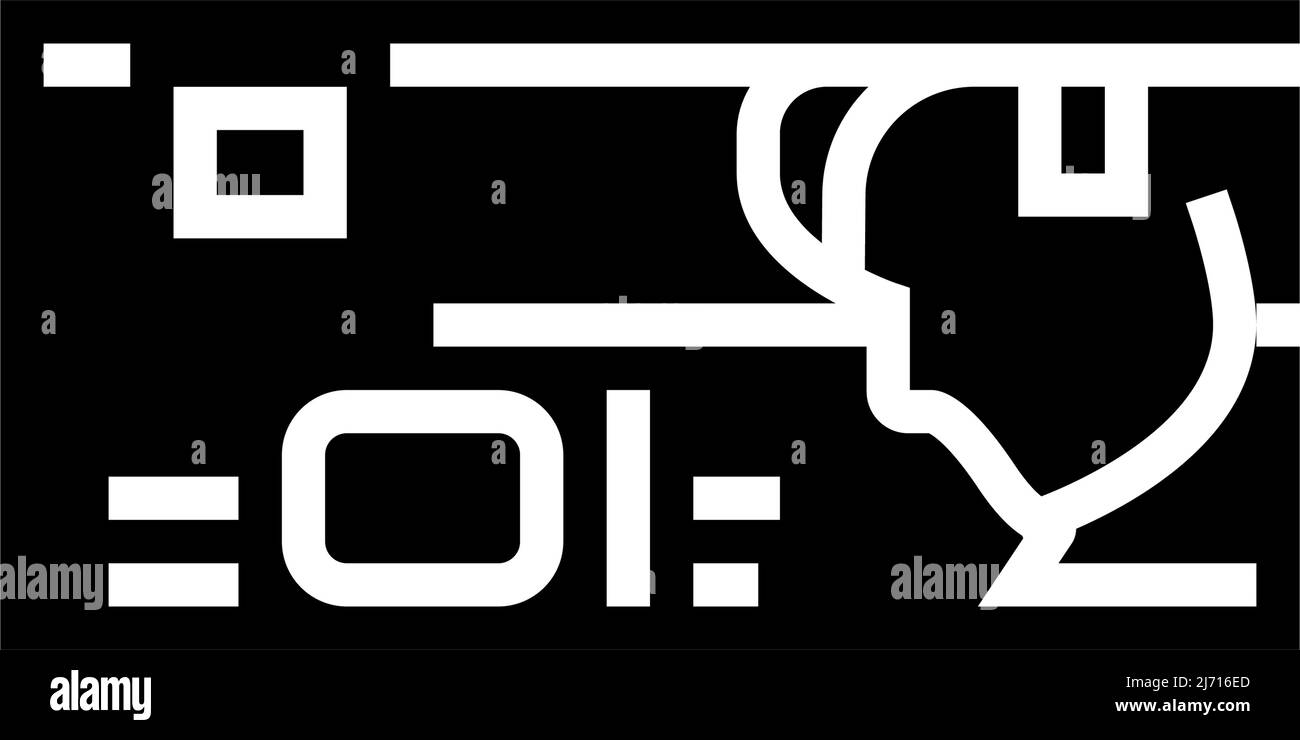 illustrazione del vettore dell'icona glifo shekel ils Illustrazione Vettoriale