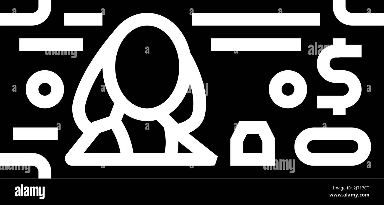 simbolo glifo dollaro usd illustrazione vettoriale Illustrazione Vettoriale