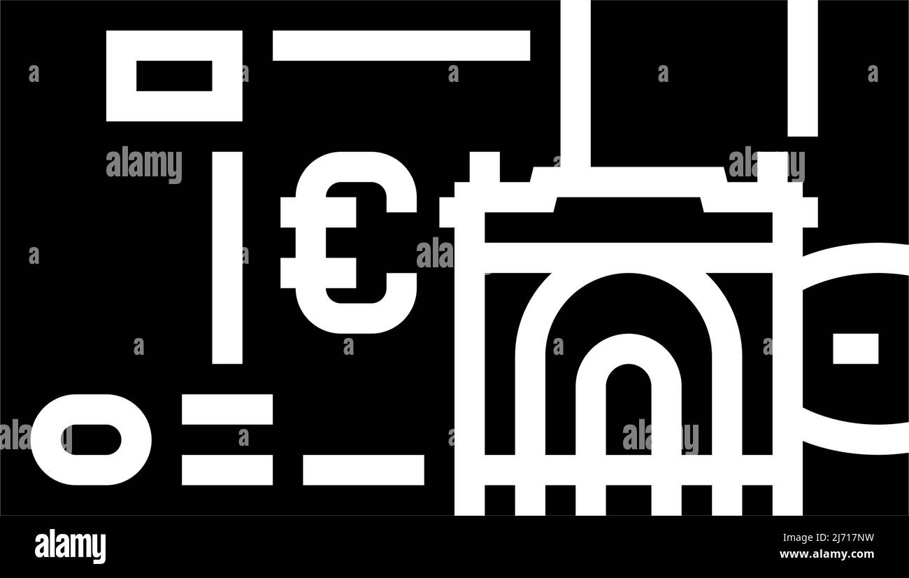 immagine vettoriale icona glifo euro eur Illustrazione Vettoriale