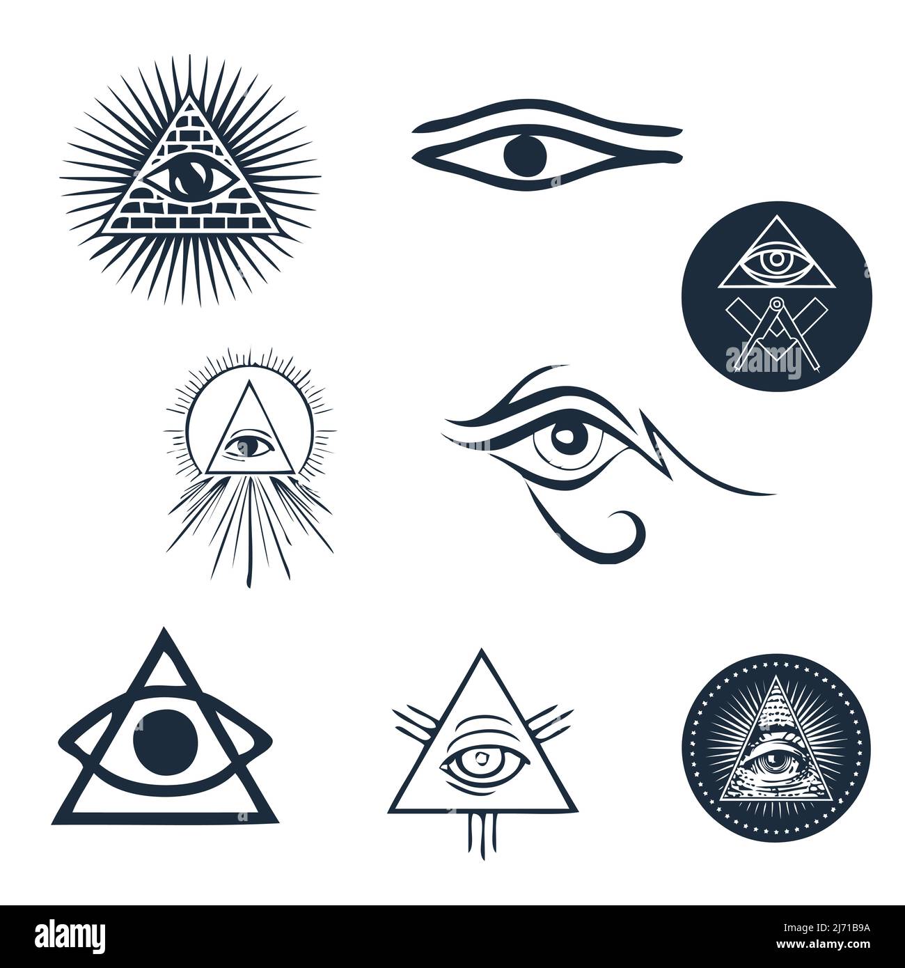 Set di icone occhi vari Illustrazione Vettoriale
