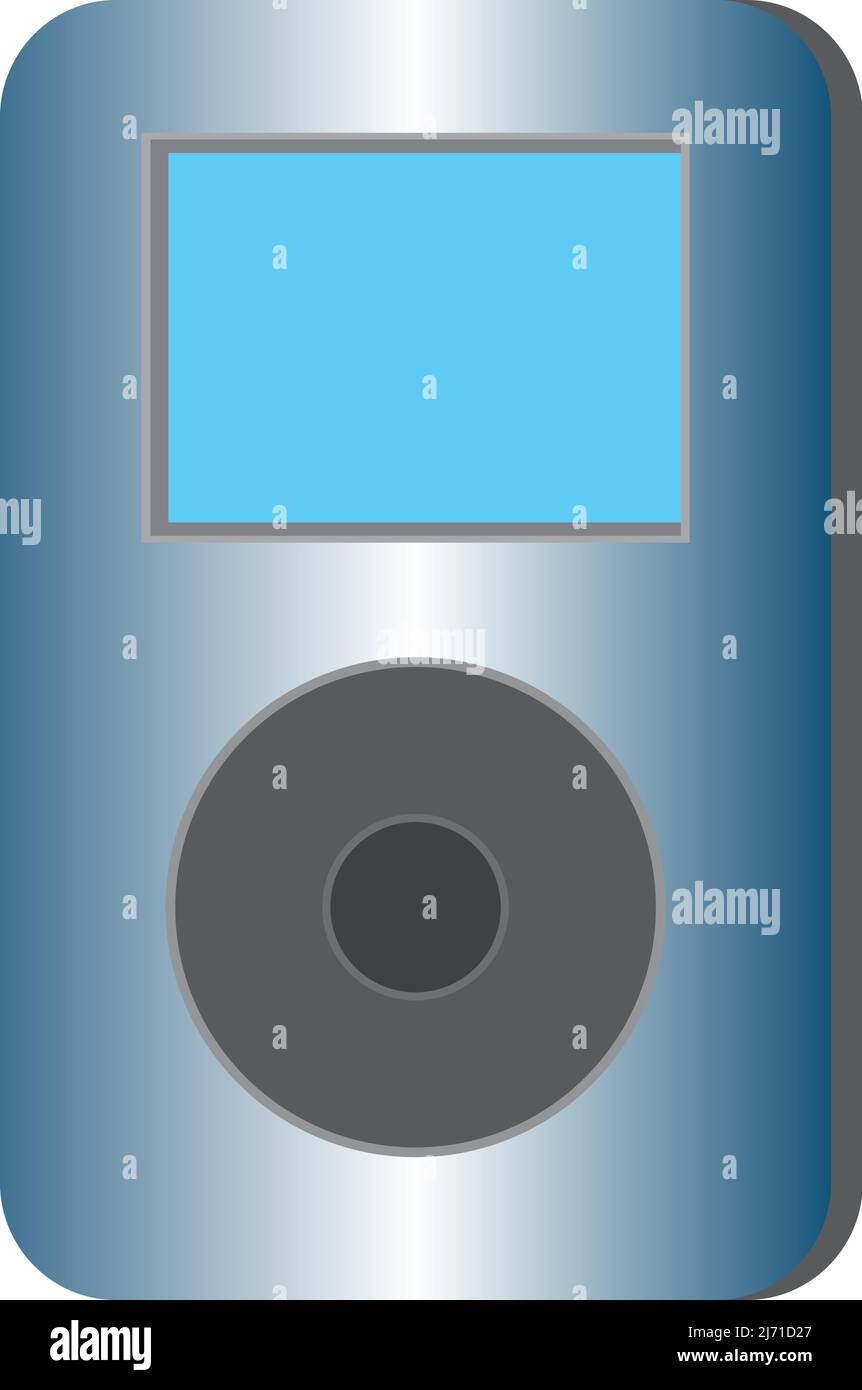 il lettore musicale di un'icona con sfondo bianco Illustrazione Vettoriale