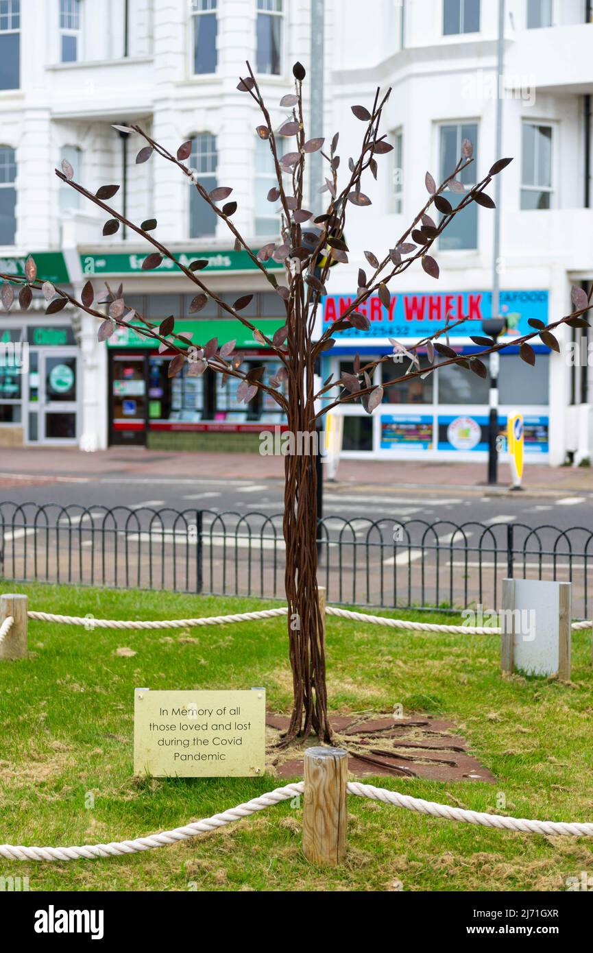 Memoriale a coloro che hanno perso la vita a Covid, Bexhill-on-Sea, East Sussex, Inghilterra Foto Stock