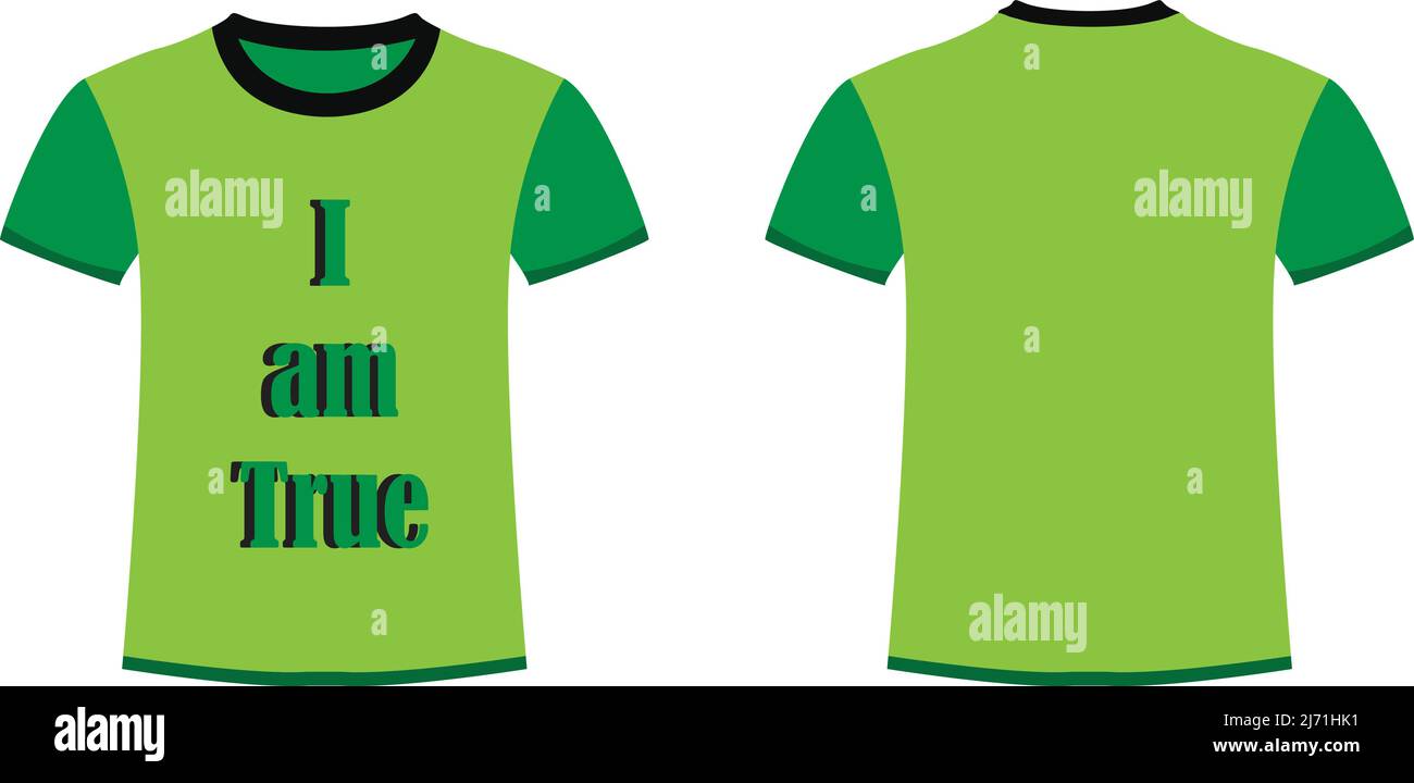 t-shirt design verde chiaro. vista anteriore e posteriore Illustrazione Vettoriale