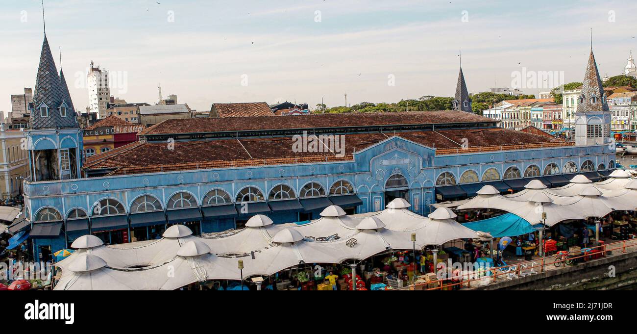 Ver-o-peso mercato, punto di riferimento di Belém do Pará, Amazon Regione, Brasile. Foto Stock